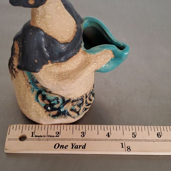 Metlox Poppets by Poppytrail Girl Bird on Head Vintage Stoneware Art Pottery - Picture 12 of 12